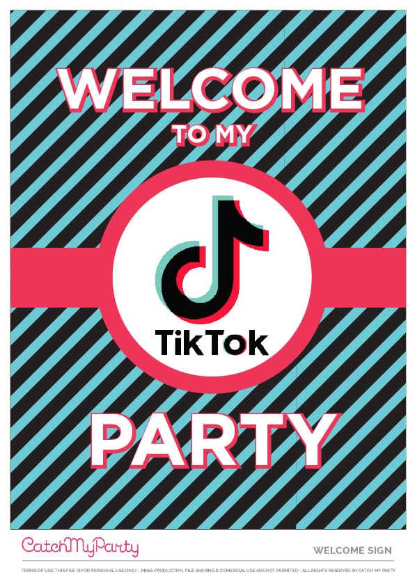 Download These Fun Free TikTok Party Printables! The Catch My Party Blog