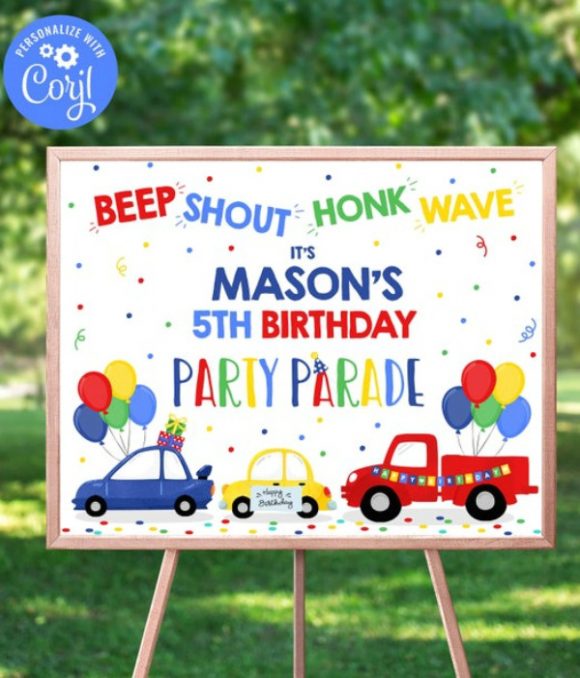 Beep Shout Honk Wave' Party Sign