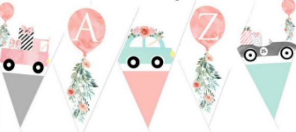 Drive-By Girl Baby Shower Banner