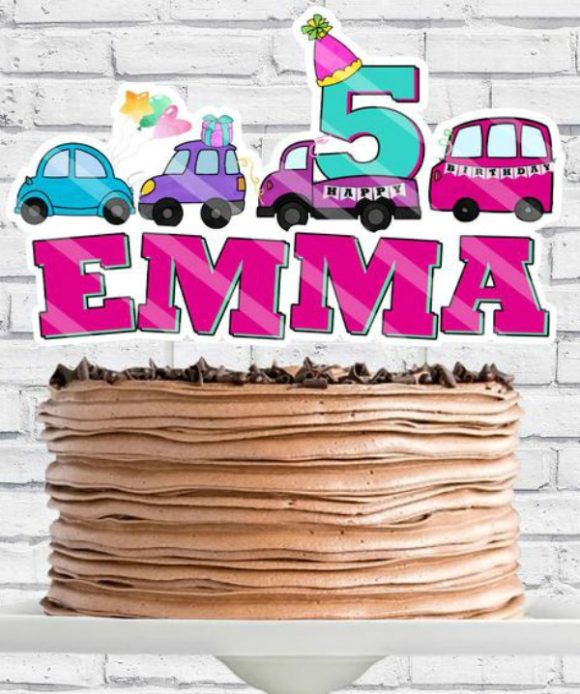 Drive-By Birthday Cake Topper