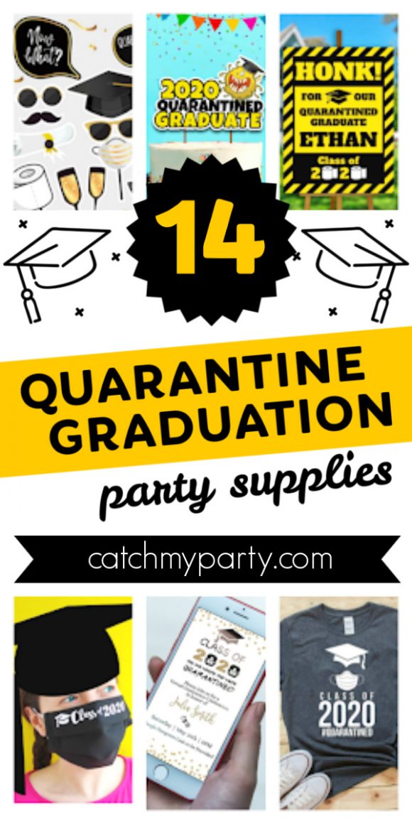 Collage of the 14 Best Quarantine Graduation Party Supplies!