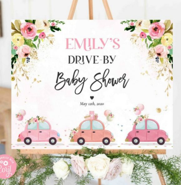 Drive-By Baby Shower Party Sign