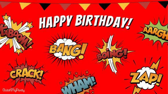 Download a FREE Superhero Virtual Party Background for Zoom