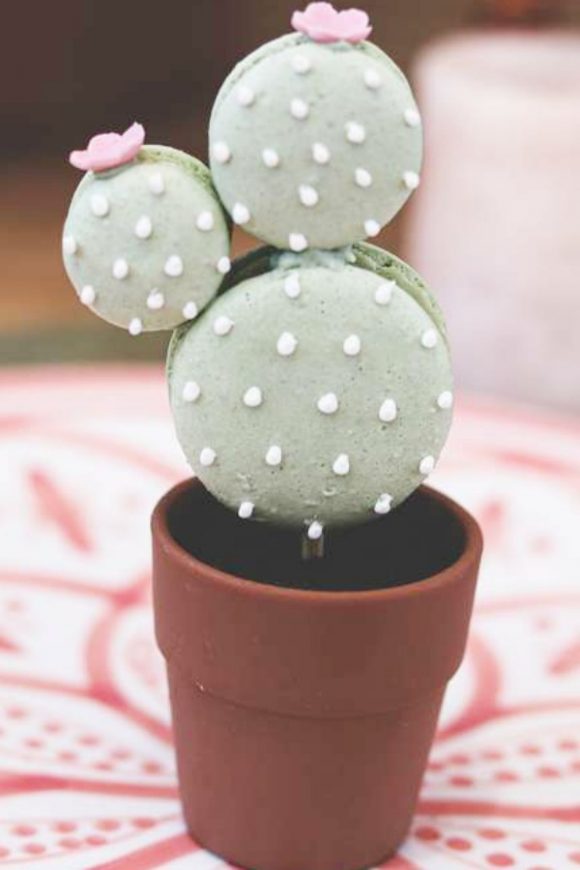 Cactus Macaron Cupcakes