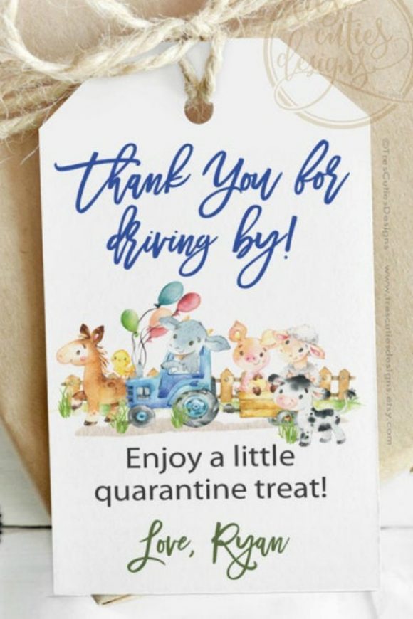 Drive-By Baby Shower Party Favor Tags