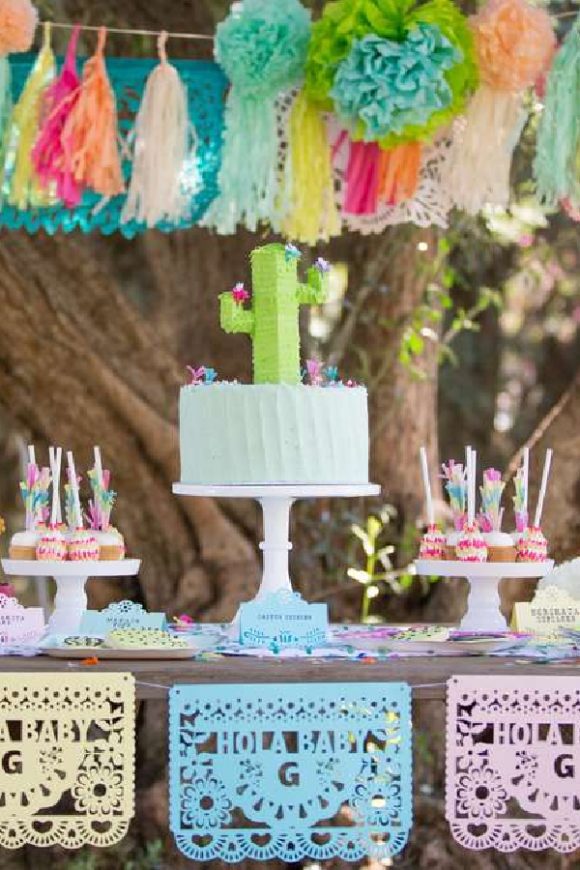 Mexican Fiesta themed Baby Shower | CatchMyParty.com Mexican Fiesta themed Baby Shower