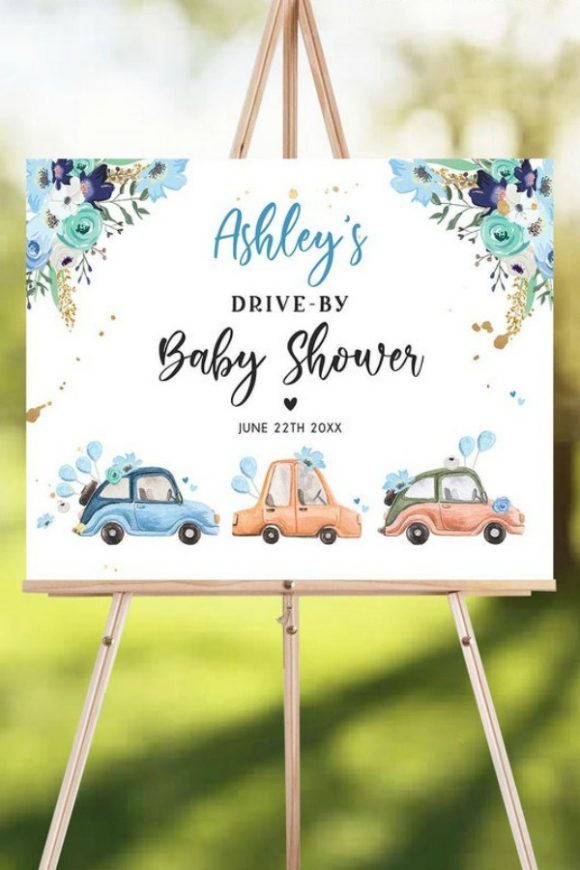 Drive-By Baby Shower Party Sign