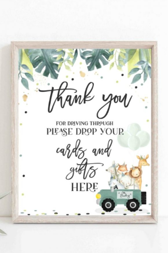 'Cards and Gifts'Drive-By Baby Shower Sign