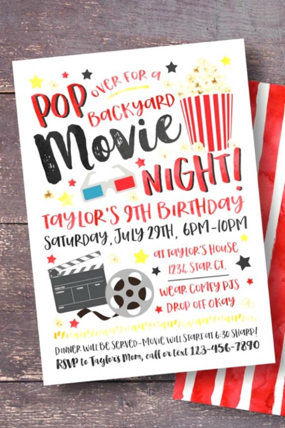 Movie Night Party Invitation