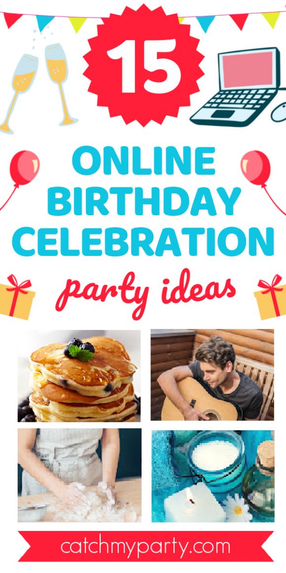 Collage for 15 Awesome Online Birthday Celebration Ideas For Adults!
