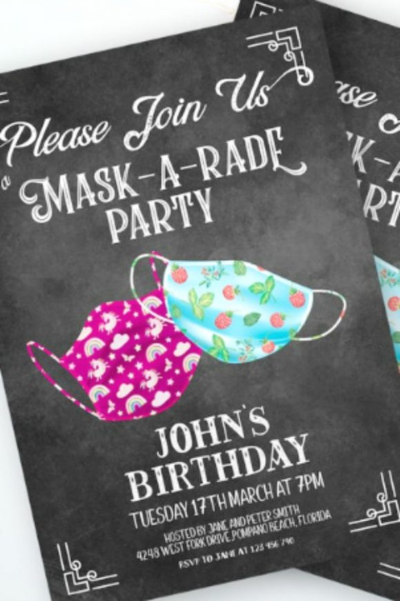 'Mask-A-Rade' Party Invitation