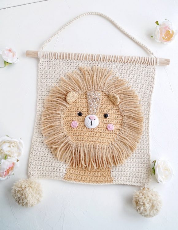 Wall Hanging Crochet Lion