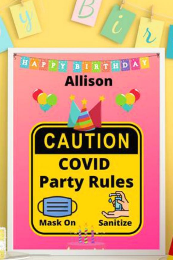 'COVID-19 Party Rules' Poster
