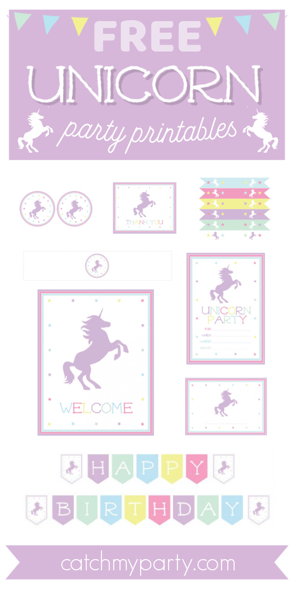 The Best Free Unicorn Birthday Party Printables! - The Catch My Party ...