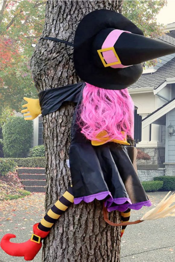 Witch Crashing into Tree Party Decoration 