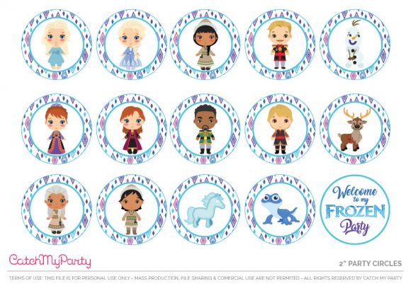FREE Frozen 2 Party Printables - Cupcake Toppers