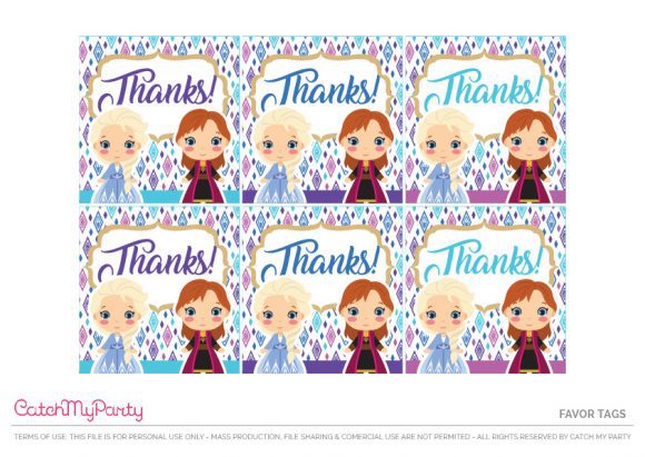 FREE Frozen 2 Party Printables - Favor Tags