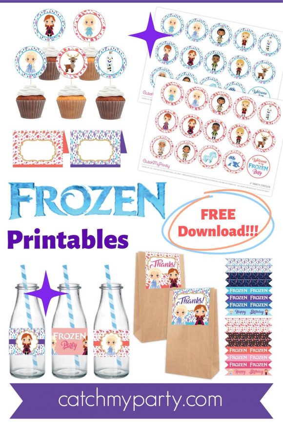 Collage of FREE Frozen 2 Party Printables