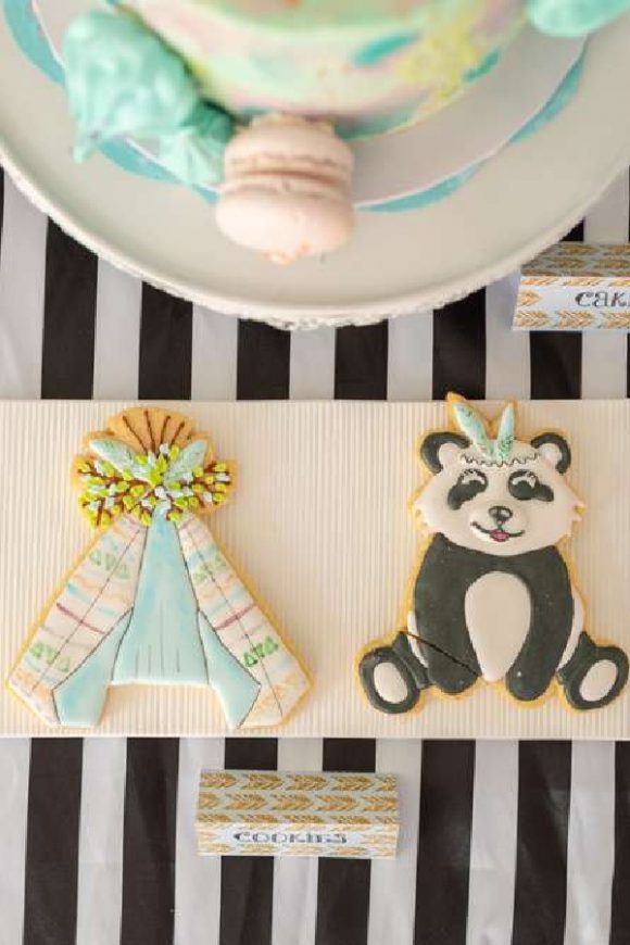Panda and Teepee Cookies