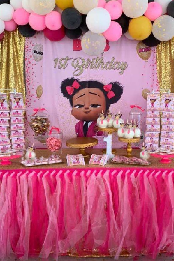 Boss Baby 1st birthday party | CatchMyParty.com Boss Baby 1st birthday party
