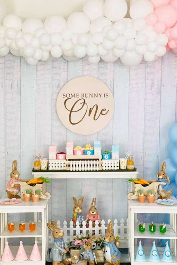 Peter Rabbit 1st birthday party | CatchMyParty.com Peter Rabbit 1st birthday party