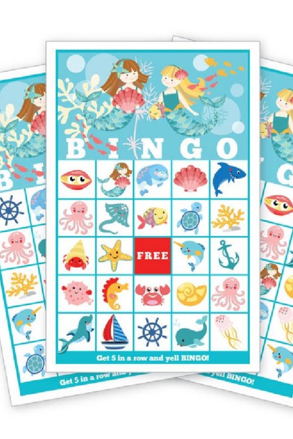 Mermaid Bingo | CatchMyParty.com Mermaid Bingo