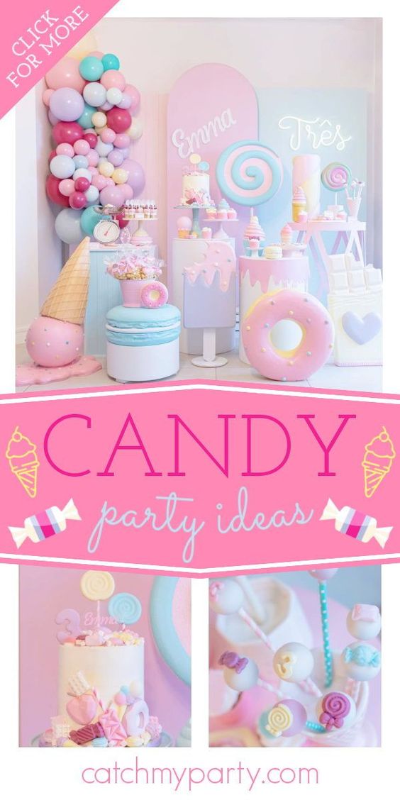 Candy birthday party | CatchMyParty.com Candy birthday party