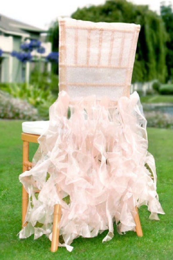 Pink Ruffle Chair Cover