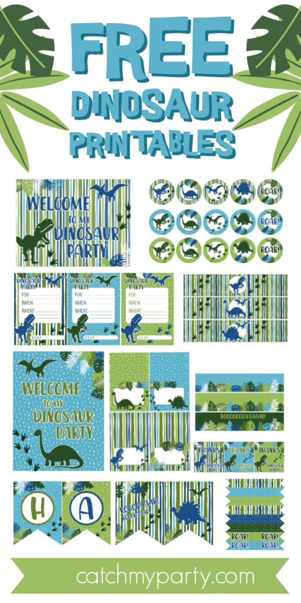 Download These Free Dinosaur Birthday Party Printables NOW! - The Catch ...