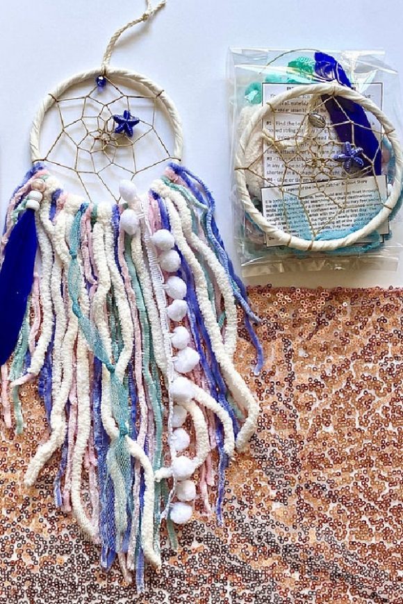 Under the Sea DIY Dream Catcher Kit | CatchMyParty.com Under the Sea DIY Dream Catcher Kit