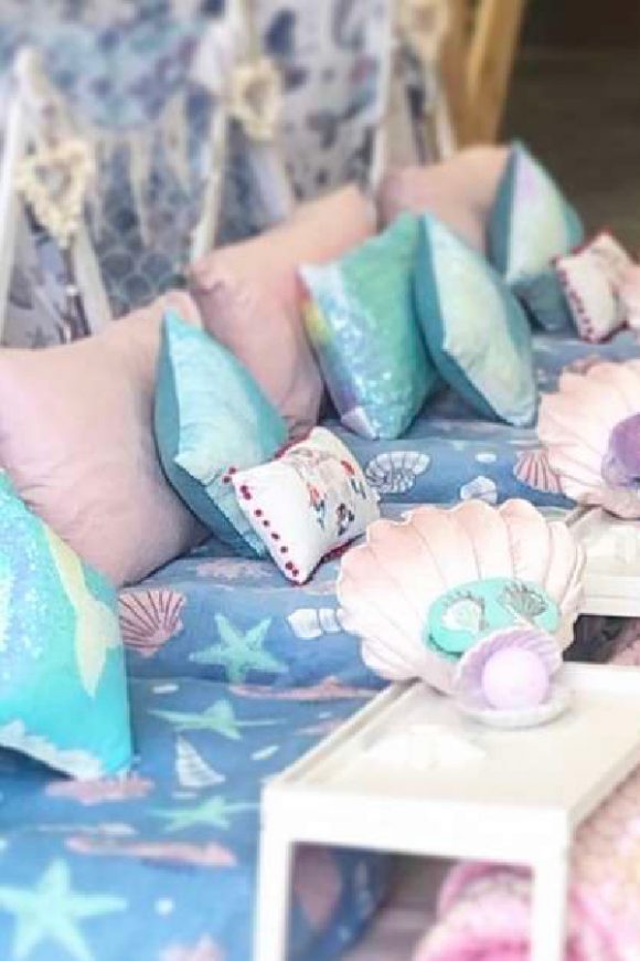 Mermaid Sleepover | CatchMyParty.com Mermaid Sleepover