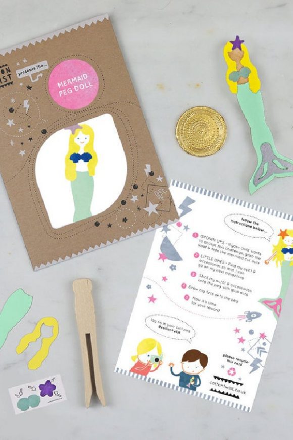 Mermaid Peg Dolls | CatchMyParty.com Mermaid Peg Dolls