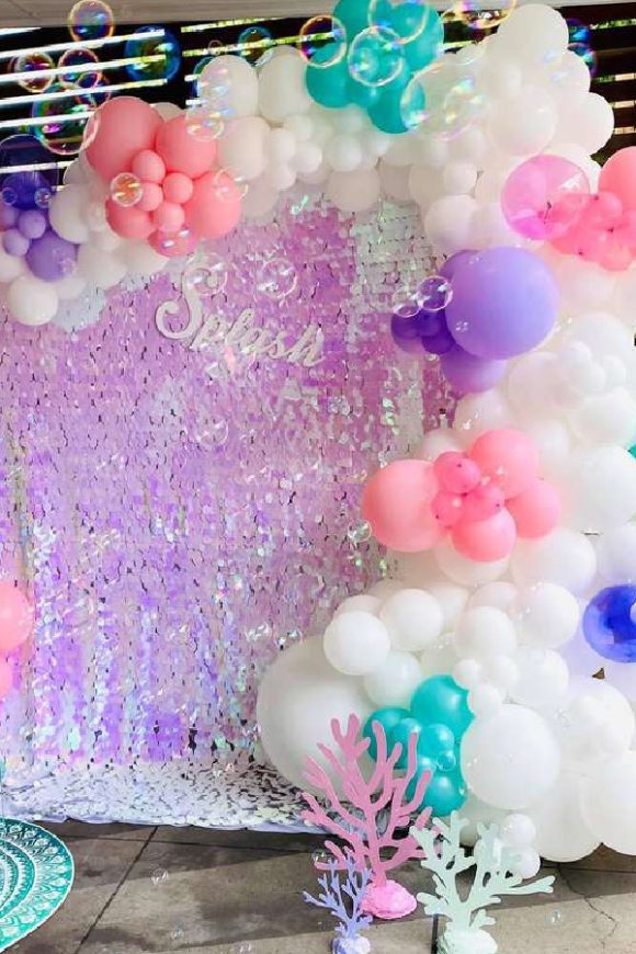 Mermaid Photo Booth Backdrop | CatchMyParty.com Mermaid Photo Booth Backdrop