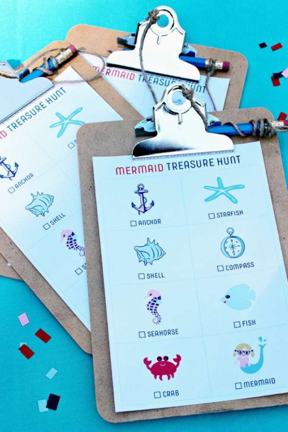 Mermaid Treasure Hunt | CatchMyParty.com Mermaid Treasure Hunt