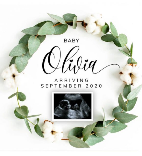 Rustic Digital Pregnancy Announcement