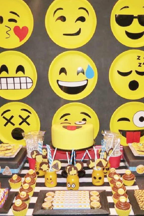 Funny Emoji Face Birthday Party
