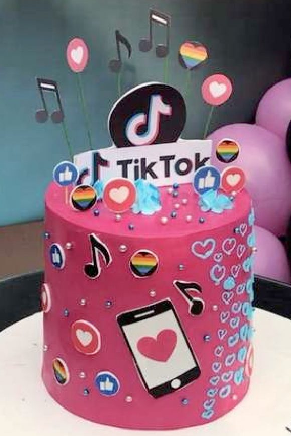 Fun Social Media TikTok Birthday Cake