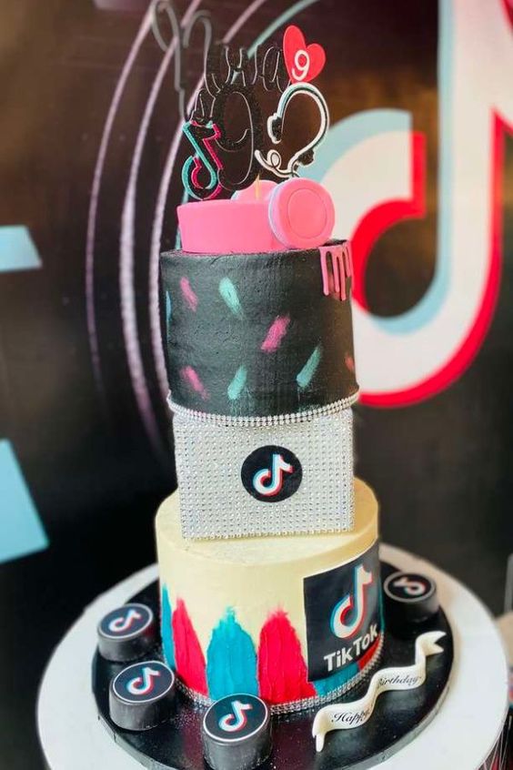 Fab Tiered TikTok Birthday Cake 