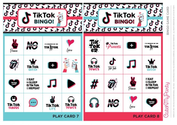 FREE Printable TikTok Bingo Game Cards 