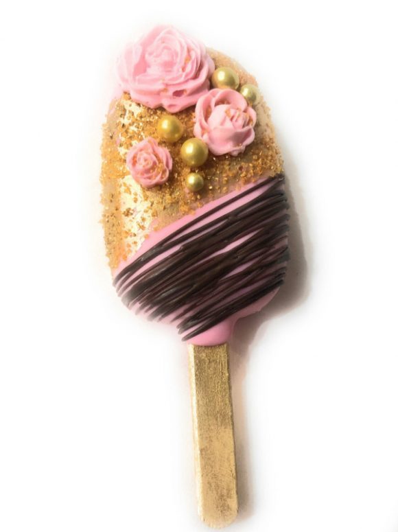 Pink and Gold Sparkly Quinceanera Cakesicles