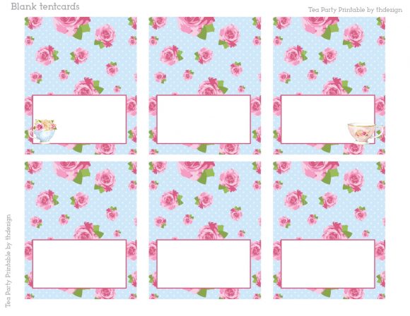 Tea Party Blank Tented Cards