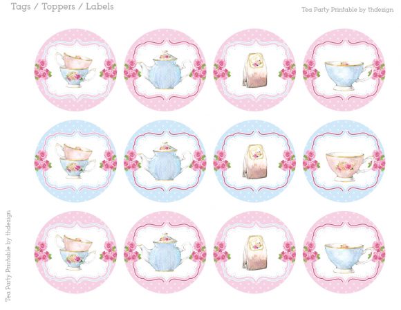 Tea Party Cupcake Toppers