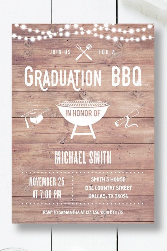 Graduation BBQ Party Invitation