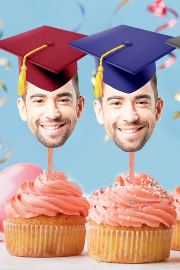 Personalized Graduation Cap Cupcake Toppers 