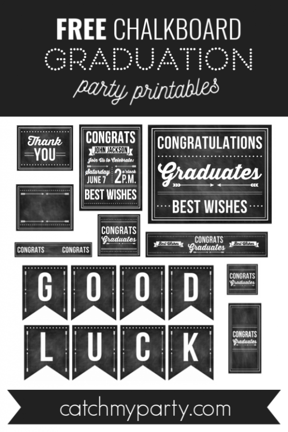 FREE Chalkboard Graduation Party Printables 
