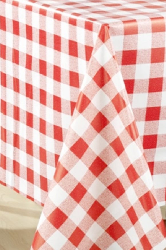 Vinyl Red Gingham Table Cloth 