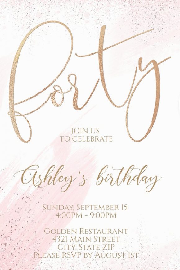 40th Birthday Party Invitation