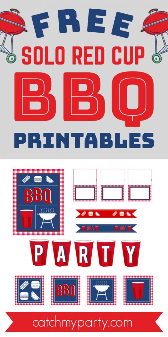 Free Red SOLO Cup BBQ Party Printables