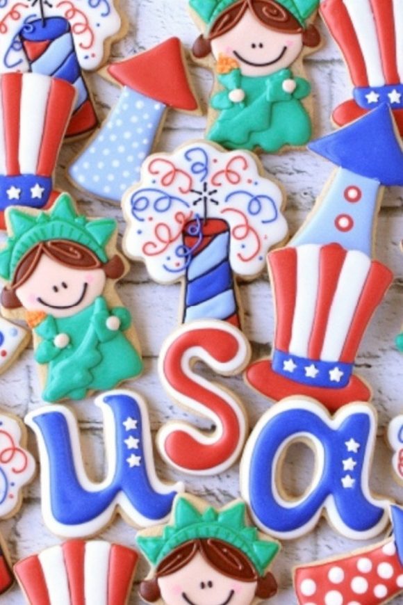 July 4th Sugar Coated Cookies