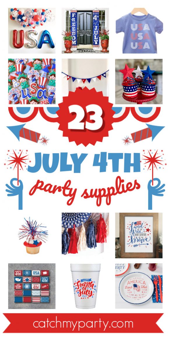 23 Patriotic July 4th Party Supplies 